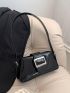 Minimalist Buckle Decor Baguette Bag For Women