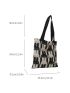 Small Shopper Bag Colorblock Cartoon Rabbit Pattern For Shopping