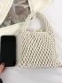 Minimalist Hollow Out Design Crochet Shoulder Bag for Vacation