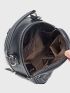 Black Embossed detail Top Handle Satchel Bag for Women