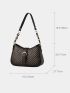 Geometric Pattern Chain & Buckle Decor Hobo Bag for Women