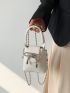 Mini Rhinestone & Bow Decor Square Bag for Women