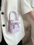 Mini Rhinestone & Bow Decor Square Bag for Women
