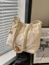 Quilted Hobo Bag Drawstring Design Small For Daily Work