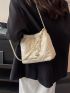 Quilted Hobo Bag Drawstring Design Small For Daily Work