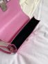 Mini Pink Square Bag Twist Lock Design