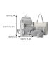 4pcs Letter Graphic Classic Backpack Set Tote Bag Square Bag Pencil Case With Bag Charm For School