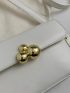 Minimalist Square Bag Metal Decor Mini Flap For Daily Work