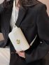 Minimalist Square Bag Metal Decor Mini Flap For Daily Work