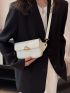 Minimalist Square Bag Metal Decor Mini Flap For Daily Work