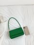 Heart Graphic Square Bag Flap Small Green
