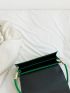 Heart Graphic Square Bag Flap Small Green