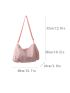 Large Capacity Hobo Bag Letter Patch Adjustable Strap For Gym
