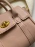 Mini Square Bag Dusty Pink Turn Lock Flap For Work