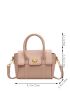 Small Square Bag Dusty Pink Fashionable Turn Lock For Work