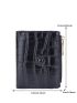 Crocodile Embossed Small Wallet Pink Fashionable Credit Card Holder For Daily