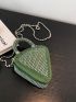 Mini Novelty Bag Studded Decor Triangle Design PU For Daily Life