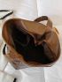 Large Hobo Bag Brown Stitch Detail With Bag Charm For Work