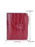 Crocodile Embossed Small Wallet Burgundy Fashionable Credit Card Holder For Daily