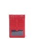 Quilted Phone Wallet Red Metal Decor Credit Card Holder For Daily