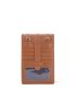 Quilted Phone Wallet Brown Metal Decor Credit Card Holder For Daily