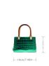 Mini Metallic Square Bag Crocodile Embossed Green Double Handle