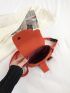 Mini Saddle Bag Orange Fashionable Release Buckle Decor For Summer