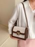 Mini Square Bag Colorblock Flap Adjustable Strap For Work