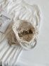 Plain Tote Bag Vacation Hollow Decor Double Handle No-closure For Travel