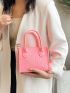 Mini Square Bag Double Handle Pink Fashion