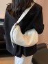 Minimalist Hobo Bag PU Black For Daily Life