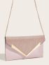 Glitter Metal Decor Flap Chain Square Bag