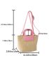 Two Tone Straw Bag Vacation For Summer