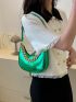 Crocodile Embossed Hobo Bag Metallic Chain PU For Daily Life