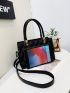 Geometric Embossed Square Bag PU For Daily Life