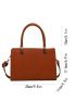 Embossed Detail Square Bag PU Double Handle For Daily Life