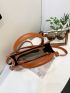 Embossed Detail Square Bag PU Double Handle For Daily Life