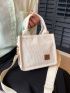 Mini Patch Decor Square Bag Corduroy Minimalist