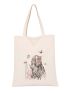 Small Shopper Bag Figure & Butterfly Graphic