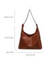 Minimalist Vintage Brown Shoulder Tote Bag for Women