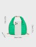 Quilted Pattern Top Handle Hobo Bag Chain Decor Fashion Green