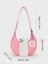 Flower Design Hobo Bag Zipper Cute