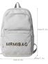 Preppy Functional Backpack Letter Graphic Zipper For School