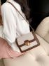 Mini Square Bag Two Tone PU For Daily Life