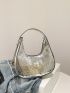 Mini Hobo Bag Snakeskin Embossed PU Metallic Funky