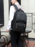 Minimalist Casual Daypack Laptop Bag Buckle Decor For School For Business Traveling