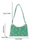 Plant Embroidery Baguette Bag Fashion Style