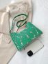 Plant Embroidery Baguette Bag Fashion Style