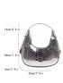 Mini Snakeskin Embossed Hobo Bag Funky Silver