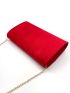 Minimalist Red Flannelette Envelope Bag for Women